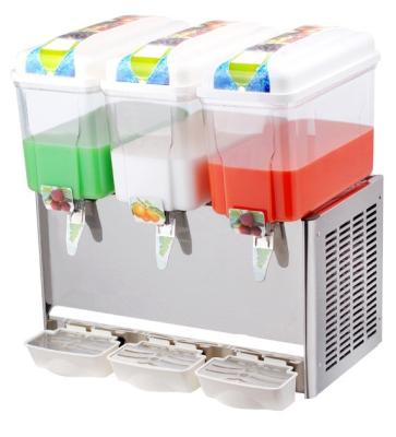 China Juice Dispenser with Paddle Stirring System Cold Drink Dispenser For Bars Shops 18L×3 for sale