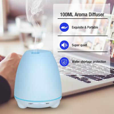 China 100ml Hotel Wooden Grain Aromatherapy Essential Oil Aroma Diffuser Ultrasonic Air Freshener for sale