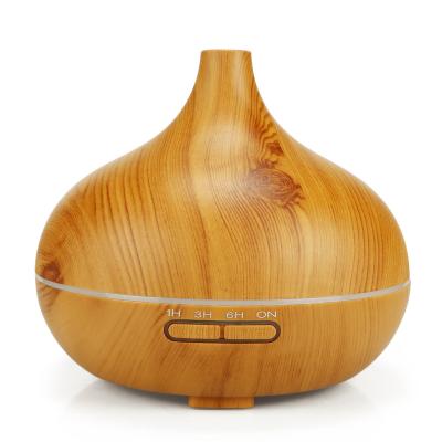 China Household Manufacturers 300ML Wood Grain Ultrasonic Air Humidifier Hotel Bedroom Office Scented Aromatherapy Machine for sale