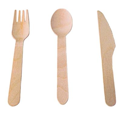 China Disposable Eco-friendly Durable Spoon and Fork Wood Set Wooden Fork Spoon Knife Set Wooden Cooking Spoon Set for sale