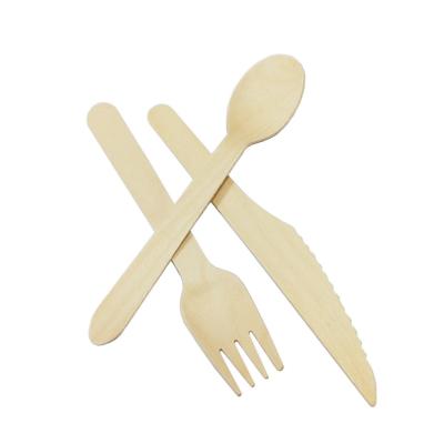 China Disposable Degradable Wooden Fork Spoon Knife Set Spatula Spoon Set Wooden Spoon and Wooden Fork Set for sale