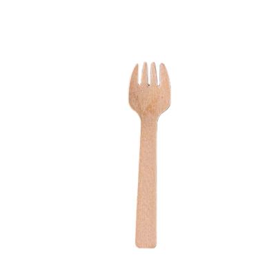 China Arbitrary wooden spork travel disposable eco-friendly stocked small wooden spork for sale