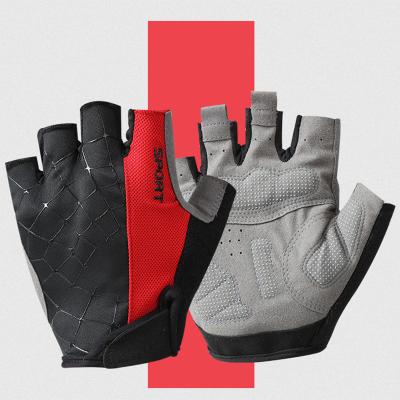 China Unisex Customize Wholesale Half Finger Protection Silicone Factory Recycling Sports Gloves Bike Bicycle Gloves for sale