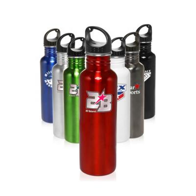 China Sustainable Promotional Wholesale Fashion Sports 750ml Aluminum Water Bottle With Carabiner for sale