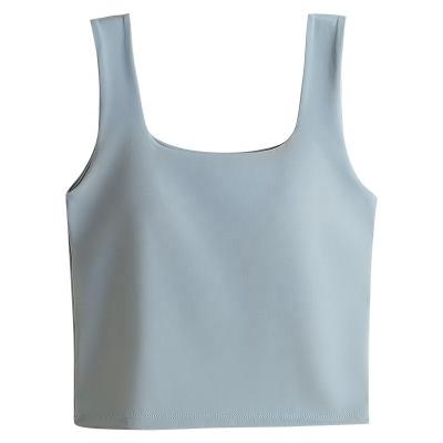 China Antibacterial Custom Crop Top Female Sexy Camisole Women Tops Worked In Bra Blouse Women Singlet Tops for sale