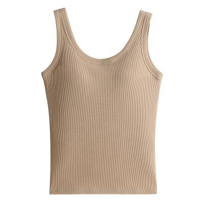 China Antibacterial Custom Crop Top Female Sexy Camisole Top Worked In Bra Blouse Women's Underwear Singlet for sale