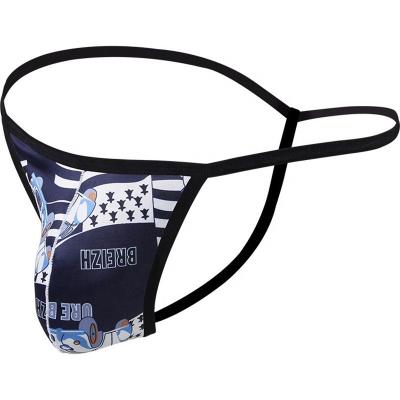 China New custom men's underwear jockstrap sexy men antibacterial print polyamide men's sexy c-string tanga string underwear for sale