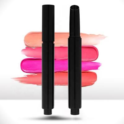 China Custom logo 4ml black 4ml lipstick tube round shape liquid lipstick tube custom liptint bottle for sale