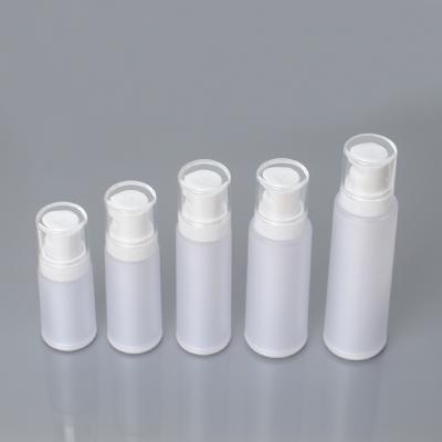 China Customized 120ml Double Layer Cosmetic Lotion Bottle White Frosted Cosmetic Packaging Empty Bottle for sale