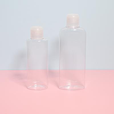 China Custom Clear Cosmetic Bottle Pet Hair Oil Bottle 120ml 200ml Plastic Human Body Lubricant And Oil Liquid for sale