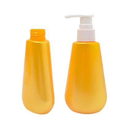 China OEM / ODM Cosmetic 150ml Lotion Hand Wash Bottles Pamper Bottle Plastic Yellow Hand Wash Sanitizer With Pump for sale