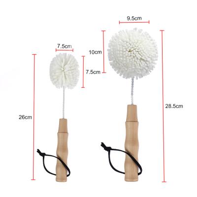 China Viable Accept Customization Laser Print Logo Bottle Cleaning Brush Foam Wine Glass Bar Cup Soft Long Brush for sale