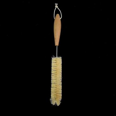 China Long Hand Grip Wooden Sisal Stiffen Baby Bottle Brush Cleaner Factory for sale