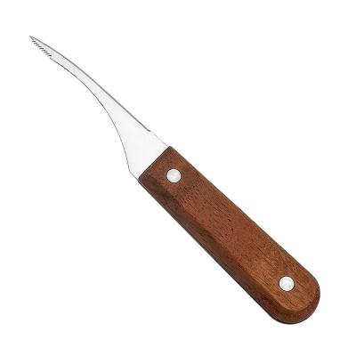 China Hot Viable Amazon Seafood Cutter Peeling Knife Skin Shrimp Shrimp Knife With Wooden Handle Kitchen Toys for sale