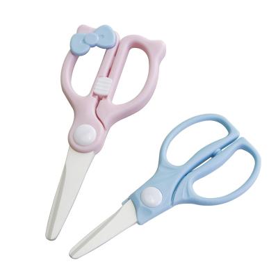 China Amazon Sustainable Hot Blade Ceramic Baby Food Cutting Scissors Set Kitchen Toys for sale