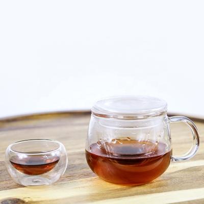 China Household 300ml high borosilicate tea cup heat resistant glass mug with infuser and glass cover for sale