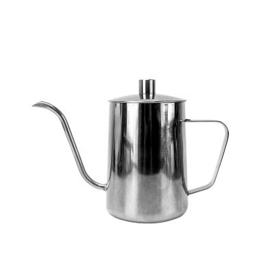 China Hot Sale 600ML Hand Stocked Pouring Kettle Stainless Drip Hot Coffee Pour Over Gooseneck Tea and Coffee Pot for sale