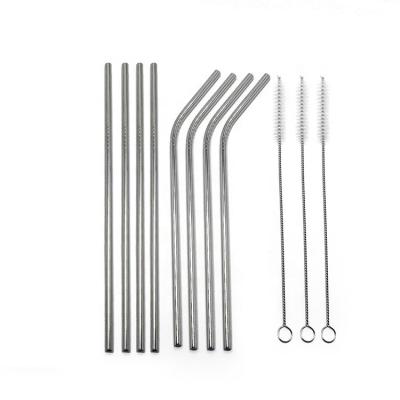 China Sustainable Food Grade Metal Straw Multiple Colors Stainless Steel With Cleaning Brushes for sale