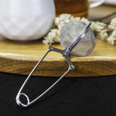 China Hot Sale Stocked Mesh 4.5cm Ball Tea Stainer With Handle for sale