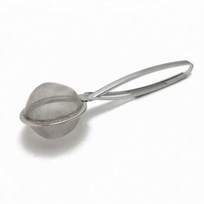 China Sustainable Stainless Steel Mesh Ball Tea Infuser Tea Strainer With Handle for sale