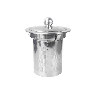 China Viable 304 Stainless Steel Tea Infuser Strainer With Different Size Basket Tea Filter Tea Maker With Lid for sale