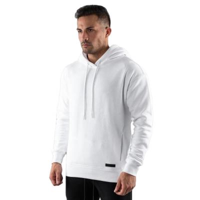 China Wholesale White Gym Pullover Hoodie 55% Cotton 45% Polyester Fleece Breathable Mens Performance Hoodies Custom for sale