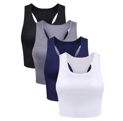 China Crop Tank Top Racerback Crop Sport Cotton Anti-Shrink Basic Sleeveless Top For Women for sale