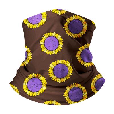 China Fashion Motorcycle Face Cover Neck Bandana Chunky Leather Sun Multifunctional Sunflower Sublimated Outdoor Riding Protective Mask for sale