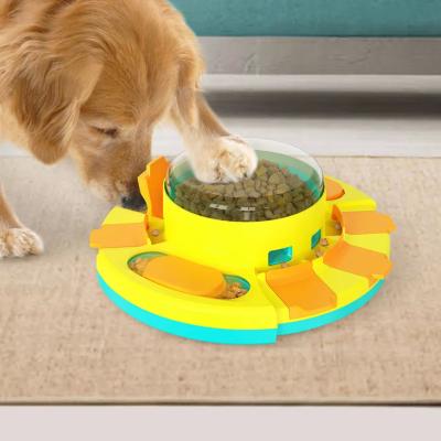 China Wholesale Factory Pet Food Defective Damper Puzzle Food Dispenser Pet Driver Dog Train Slow Viable Eat Dog Training Bowl for sale