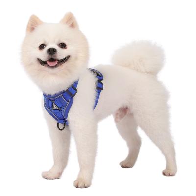 China Amazon Reflective Hot Sale No Pulling Dog Harness No Obstruction Front Lead Dog Vest Reflective Mesh Soft Padded Pet Harness Adjustable for sale