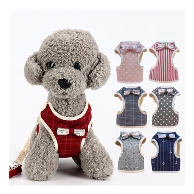 China Viable Custom Design Plaid Dog Vest Harness Soft Padded Dog Harness Set Models Custom Dog Collar And Leash Wholesale for sale