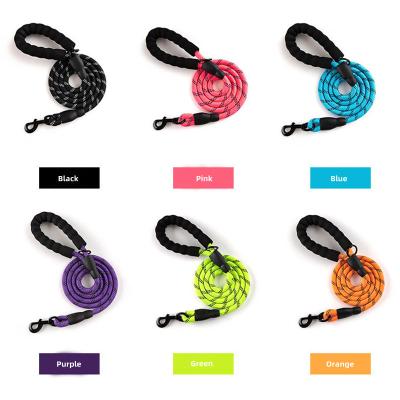 China Amazon Selling Thoughtful Wholesale Best Selling Traction Riding Thoughtful Braided Nylon Dog Rope Leash With Comfortable Foam Handle for sale