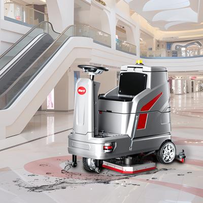 China Hotels STERLL Industrial Floor Scrubber Driving Electric Ride On Double Brush Floor Scrubber Machine for sale