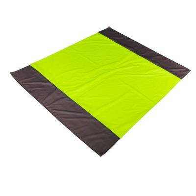 China Fold In PE Bag Outdoor Portable Waterproof Large Sand Picnic Folding Free Beach Mat Blanket With LOGO Print for sale