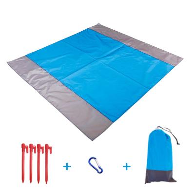 China Fold In Bag 2022 High Quality Waterproof Camping Blanket PE Beach Bag Foldable Sand Beach Mat For Outdoor for sale