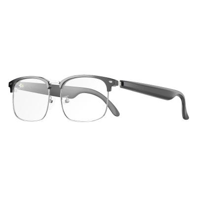 China Black Silver Ultralight Bluetooth 5.3 Smart Bluetooth Glasses With Metal Frame for sale