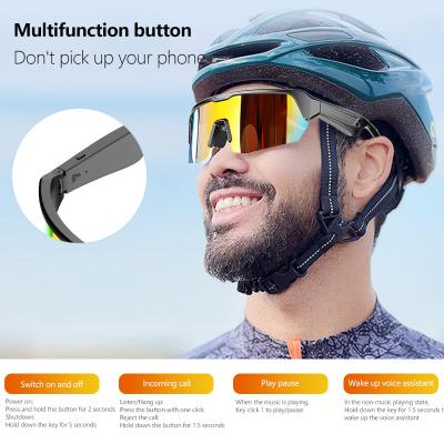 China UV 400 Sports Bluetooth Riding Glasses Bluetooth 5.3 Battery 50 Hour Cycling for sale