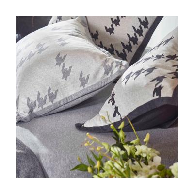 China Bird Pattern Nondisposable Premium Gray Duvet Cover Irregular Gray Duvet Cover Decorative Bedding Set for sale