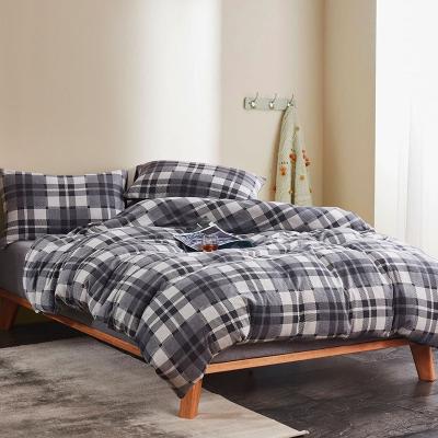 China Nondisposable Tartan Ink Jacquard Designer Brand Luxury 100% Cotton Jacquard Knit King Size Bedspread Duvet Bedding Set for sale