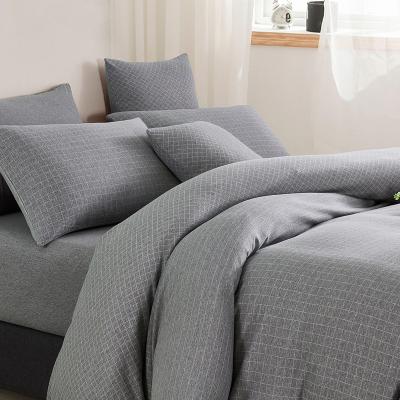 China Fashion Nondisposable Cheap And Fine Comfortable 100% Cotton Jacquard Knit Duvet Covers Sets For Queen Bed for sale