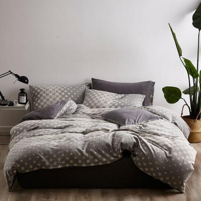 China New Nondisposable Sunflower Jacquard Paris Fashion Floral 100% Cotton Jacquard Knit King Size Bedding Duvet Cover Set for sale