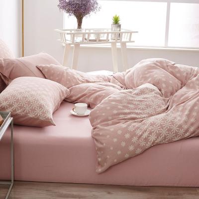 China Latest Nondisposable Comfortable and Soft Pink 100% Pink Jacquard Knit Warm Winter Plush Duvet Cover Set for sale