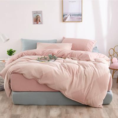 China Nondisposable hot sale fashion comfortable 100% cotton knit bedspread queen bedding 3 size quilt pieve quilt set for sale