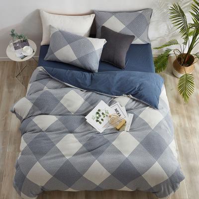 China Nondisposable Hot Sale High Quality Ins Style 100% Cotton King Size Jacquard Knit Duvet Bedding Cover Set for sale