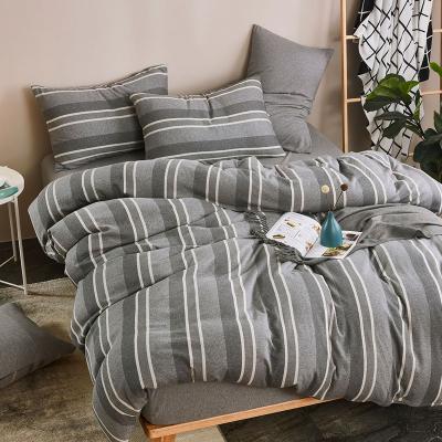 China Nondisposable Jacquard Strips Luxury Queen Size 100% Cotton Jacquard Knit Bedspread Bedding Bedroom Duvet Set for sale