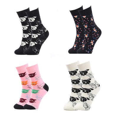 China Fashion Cotton Breathable Happiness Socks Custom Colorful Bamboo Fancyed Cool Bright Colorful Business Men's Dress Socks for Men for sale