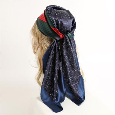 China Square silk like head scarf for women for sale