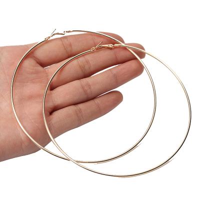 China Gold Large Hoop Earrings Nickel Free Trendy Large Hoop Earrings Shape Loop Earrings For Women Jewelry for sale