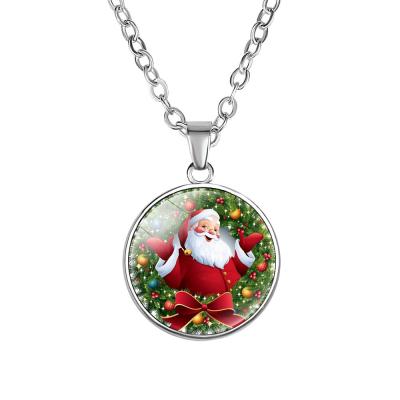 China 2022 TRENDY Christmas Gift Necklace Santa Claus Pendant Necklace Christmas Necklace for sale