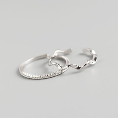 China S925 Sterling Silver Ring For Women Nickel Free Minimalist Wave Open Ring for sale